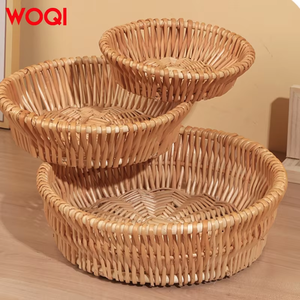 <span class=keywords><strong>Cesta</strong></span> de almacenamiento de ratán tejida a mano WOQI, <span class=keywords><strong>cesta</strong></span> de mimbre de exhibición de <span class=keywords><strong>desayuno</strong></span> de gran capacidad para decoración del hogar, almacenamiento de pan, <span class=keywords><strong>regalo</strong></span> - Product Image 3