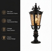 Lámpara de Columna LED de Estilo Europeo de Alta Calidad, Impermeable, de Pared, IP33, para Iluminación de Patio y Postes de Entrada