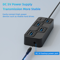 Station d'accueil USB 3.0 à 4 ports Rocketek, haute vitesse, pour ordinateur portable