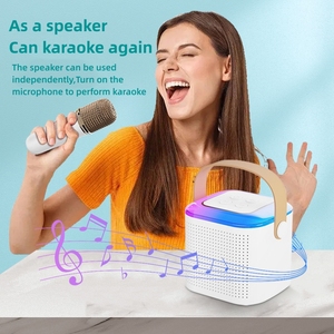 Altavoz Karaoke Portátil Inalámbrico RGB para Computadora, Hogar, Familia, KTV, Fiestas, USB, BT, con 2 Micrófonos Inalámbricos - Product Image 3