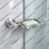 Porte-savon mural en acier inoxydable noir à un seul niveau, en maille, auto-drainant, pour la douche