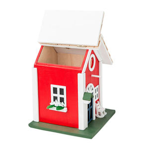 Asılı renkli kuş yuvası bahçe ülke evler kuş evi Condo ahşap kırmızı - Product Image 3