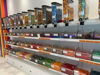 Récipient de nourriture en vrac de haute qualité en plastique Pick And Mix Acrylique Boîte à bonbons Bin Boîtes de stockage d'affichage des aliments conteneurs acryliques