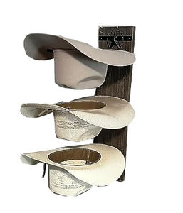 حامل قبعات خشبي معدني بسيط للتثبيت على الحائط، منظم لقبعات رعاة البقر، علاقة تخزين لغرفة المعيشة متعددة الاستخدامات - Product Image 6