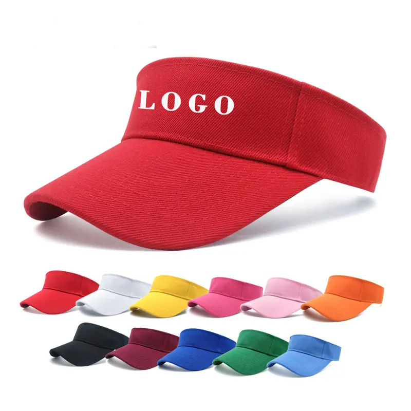 Groothandel Buiten Zonwering Custom Kleur Zomer Strand Vizier Lege Top Zonnehoed Vizier Aangepast Logo Zonneklep Gorras