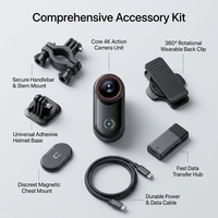 Kamera Aksi Mini 4K yang Dapat Dipakai, Lensa Berputar 180 Derajat, WIFI, Penglihatan Malam, Kamera Vlog, Sudut Lebar, Perekaman Olahraga