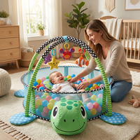 Alfombra de Juego Plegable para Bebés con Barrera de Seguridad y Gimnasio de Actividades, Corralito Infantil con Juguetes Colgantes para el Desarrollo Temprano