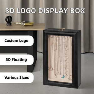 Cadre flottant 3D personnalisé avec logo, rectangulaire ou carré, fixation murale, fermeture magnétique, film PE transparent, acrylique, collier de perles, bracelet - Product Image 2