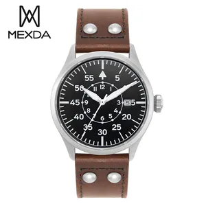 Mexda Mode neues Design leuchtender Uhrenhersteller hohe Qualität Herrenpilotenuhr Sport Vintage-Stil automatische Herrenuhren