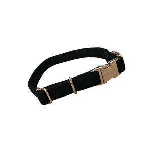 カスタムプリント調節可能なローズゴールドメタルバックル高級ベルベット犬の首輪と蝶ネクタイセットマルチカラー - Product Image 5