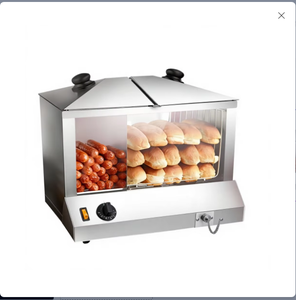 Calentador de Aperitivos de Acero Inoxidable, Exhibidor de Alimentos Calientes, Máquina de Cocina para Hornear, Calentador de Hot Dogs con Calentamiento de Pan - Product Image 1