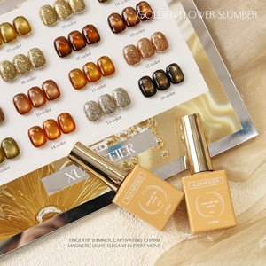 Ensemble de vernis gel sans rinçage 16 couleurs, effet œil de chat doré et floral, avec perles de verre marron <span class=keywords><strong>caramel</strong></span>, gel magnétique, pour usage professionnel en salon - Product Image 3