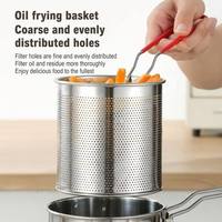 Petite friteuse en acier inoxydable 304 avec panier en maille, qualité alimentaire, ensemble de cuisson compact pour cuisinière à gaz et à induction