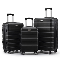 Valises de voyage modernes OEM, ensemble de 3 valises légères en ABS pour affaires, 20''24''28''