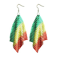 Bijoux d'inspiration africaine Histoire des Noirs Boucles d'oreilles à pompon Juneteenth Rouge Jaune Vert Noir Histoire Mois Boucles d'oreilles de célébration