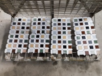 Mosaïque carrée en marbre naturel mélangé, motif géométrique multicolore pour la décoration des murs et des sols intérieurs