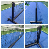 Poteau de filet de pickleball mobile anti-corrosion de haute qualité avec passage de balle pour terrains de pickleball extérieurs et intérieurs
