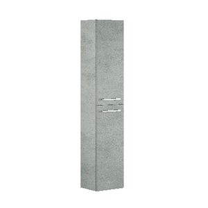 Meuble de salle de bain suspendu Athena/Albert laqué blanc 150x30x25cm, 2 ouvertures, colonne avec rangements, à assembler - Product Image 1