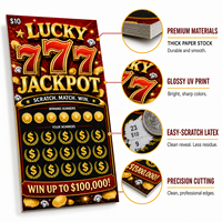 Billets de loterie à gratter personnalisés Lucky 777, cartes de jeu promotionnelles anti-contrefaçon avec impression sécurisée, vente en gros