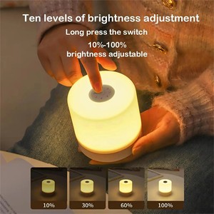Lampe de chevet tactile pour chambre à coucher, 3 modes d'éclairage, lampe de <span class=keywords><strong>nuit</strong></span> rechargeable, lumière ambiante, lumière douce, lampe de chevet pour enfants, cadeau - Product Image 3