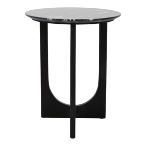 Tavolino rotondo con piano in marmo, moderno tavolino in legno per piccoli spazi e comodino - Product Image 3
