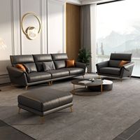 Meilleure vente couche supérieure canapé en cuir de vachette canapé de salon simple canapé en cuir nordique moderne petite maison 3 places ensemble de canapé en latex