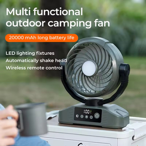 Ventilateur de table rechargeable pour le camping en plein air, avec batterie externe, éclairage LED, télécommande, 5 vitesses, ventilateur portable pour tente et bureau - Product Image 5