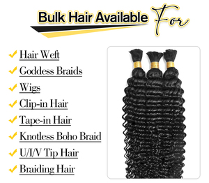 Suki Original Vente en gros Vendeur cheveux en vrac Faisceau de cheveux humains bruts non traités Deep Wave Cheveux humains tressés en vrac - Product Image 5