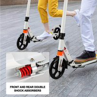 Scooter plat pliable facile PU Kick Scooter avec grandes roues Scooter adulte Push Scooter pour adultes