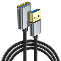 Kabel ekstensi Transfer Data USB 3.0 5Gbps, kabel ekstensi USB berlapis emas tahan lama, kabel OTG Transfer Data Super cepat untuk pria/wanita/USB C/micro-b