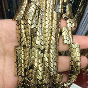 Naturstein Hämatit Perlen Zwei Löcher Buchstabe W Fledermaus form Spacer Perlen Für Schmuck herstellung Armband Perlen 12x4mm - Product Image 6