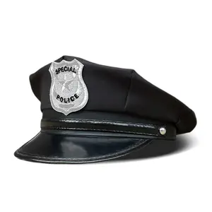 Hot Sale Children Halloween Police Hats Unisex Carnival Party Cop Cosplay Caps Stage Performance Captain Officer Hat