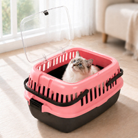 Caisse de transport rigide de luxe pour animaux de compagnie, en plastique durable, avec bouton-pression, écologique et portable, pour petits animaux