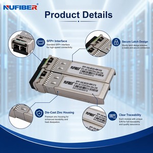 Module optique SFP+ BIDI 10G de qualité opérateur, 20 km, 1270/1330 nm, Simplex <span class=keywords><strong>LC</strong></span>, <span class=keywords><strong>solution</strong></span> d'infrastructure réseau pour les systèmes Nufiber - Product Image 3