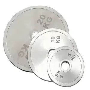 China Provided 10KG Electroplating Pure Steel Weight Plates Customized Logo Barra Fitness Equipment