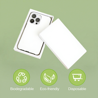 Boîte en pulpe moulée personnalisée HTA avec logo, emballage en papier pour étuis de téléphone et téléphones portables, plateau d'insertion compostable en fibre de bagasse