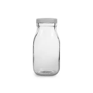 200ml 250ml 500ml 1000ml logo printing holiday use milk house glass bottle with plastic cap Canada USA UK