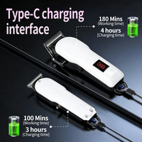 Tondeuse à cheveux rechargeable de type C avec écran numérique LED au prix d'usine, ensemble de tondeuse pour hommes, machine à couper les cheveux de salon pour barbiers