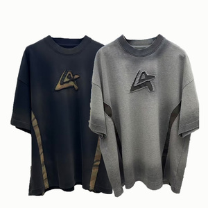 Thương hiệu thời trang retro rửa tùy chỉnh t Áo sơ mi đau khổ dần dần thay đổi màu sắc ngắn tay T Áo sơ mi cho nam giới hip-hop người đàn ông T-Shirt - Product Image 1