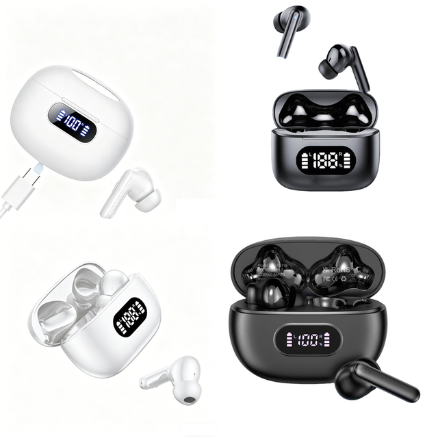 Wireless Earbuds Stereo Headphones with LED Display  Comfort Fit BT 5.4 TWS Earphone for Travel Business Trending Products