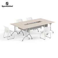 Table de réunion de bureau moderne SpaceUnited, roulettes silencieuses, table de formation durable, table de discussion pliable, table de formation
