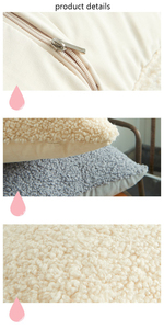 <strong>Fluffy</strong> Teddy Faux Fur <strong>Cushion</strong> Cover Square Velvet Decorative Home Throw Pillow Knitted Plain Style for Hospital Use - Product Image 6
