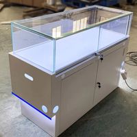 Meubles de magasin de téléphonie mobile modernes, pliables et personnalisables, vitrine en verre avec éclairage LED, design écologique, montage facile