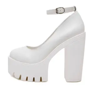 Elegant pointed toe platform pumps 2024 spring women shoes fashion designer ankle strap party dress prom high heel shoes