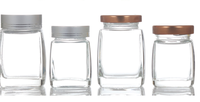 Pot en verre rond à large ouverture avec couvercle à vis électro-plaqué pour complément alimentaire en capsules de miel haut de gamme 50 100 75 180 280 360 ml en plastique