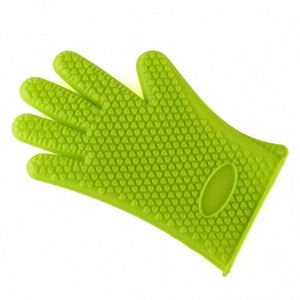 Heat Resistant Gloves BBQ Kitchen <b>Silicone</b> Oven Mitts <b>Waterproof</b> Non-Slip Potholder for Barbecue Cooking - Product Image 5