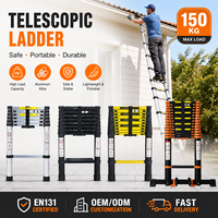 Échelle télescopique en aluminium anti-pincement EN131, robuste, portable, extensible, escada télescopique en aluminium