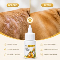 MORETIPS Huile dorée pour la peau 60ml Soin hydratant pour la peau des animaux domestiques Huile pour chiens et chats Contre les démangeaisons et les pellicules