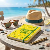 Carnet à couverture rigide sur mesure avec élastique, motif citron mignon, agenda pour la planification quotidienne et les notes de vacances