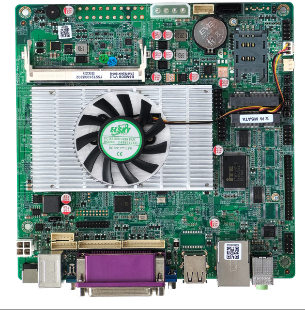 2026 Inter Smart Low Power Mini ITX Motherboard with Fan Intel Atom D425/D525 CPU for Industry 1*DDR3 RAM Gigabit Ethernet Card